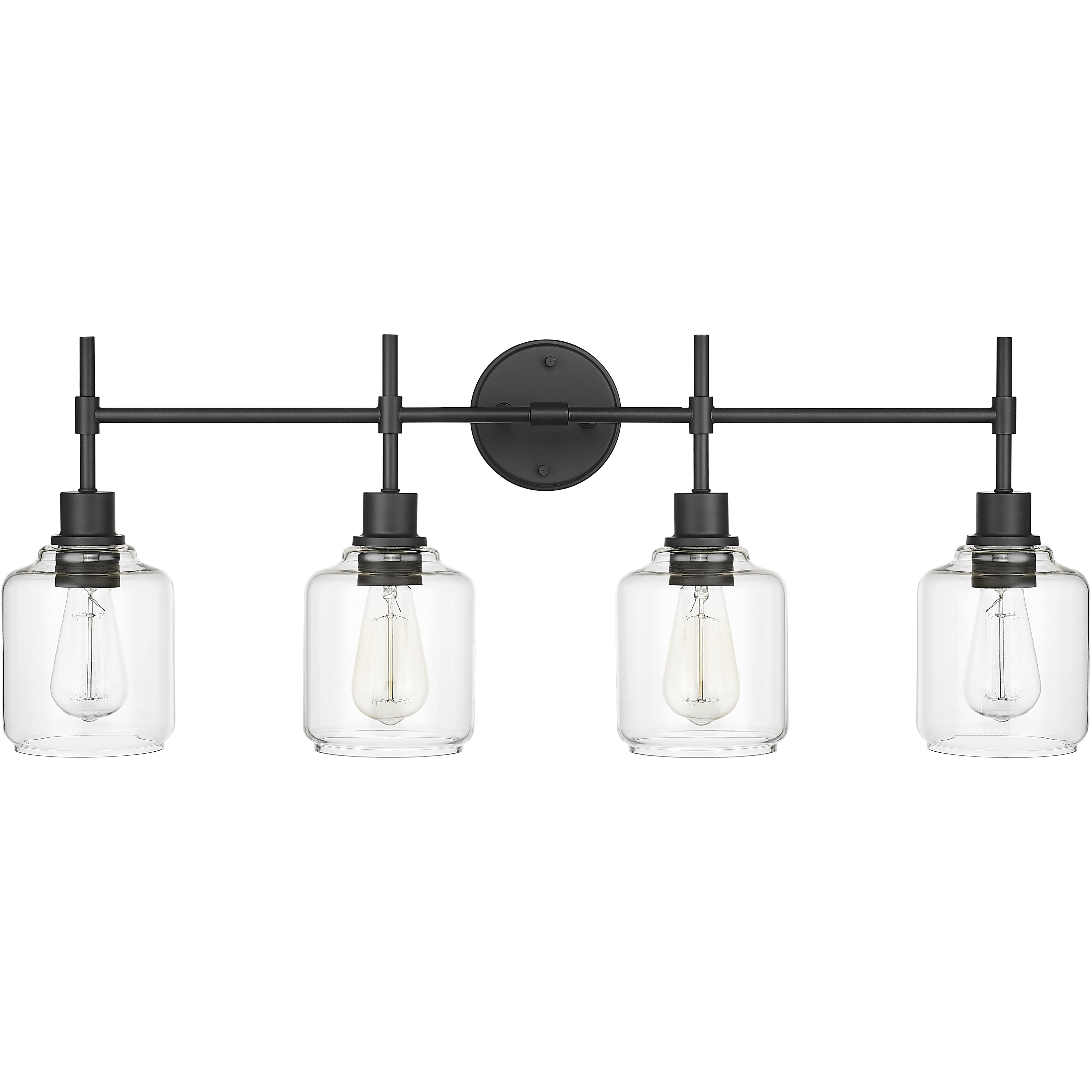 Asheville 4 Light 34.75 inch Matte Black Bathroom Vanity Light Wall Light